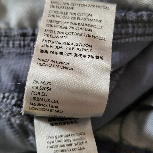 Pilcro Anthropologie Slim Boyfriend Corduroy Pants Blue-Gray Size 32 - Picture 9 of 9